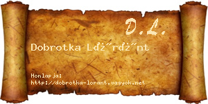 Dobrotka Lóránt névjegykártya