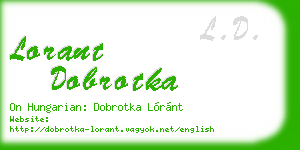 lorant dobrotka business card